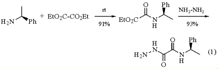 2-hydrazinyl-2-oxo-N-(1-phenylethyl)acetamide synthesis