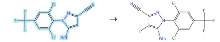 5-氨基-3-氰基-1-(2,6-二氯-4-三氟甲基苯基)吡唑的碘化反應(yīng)