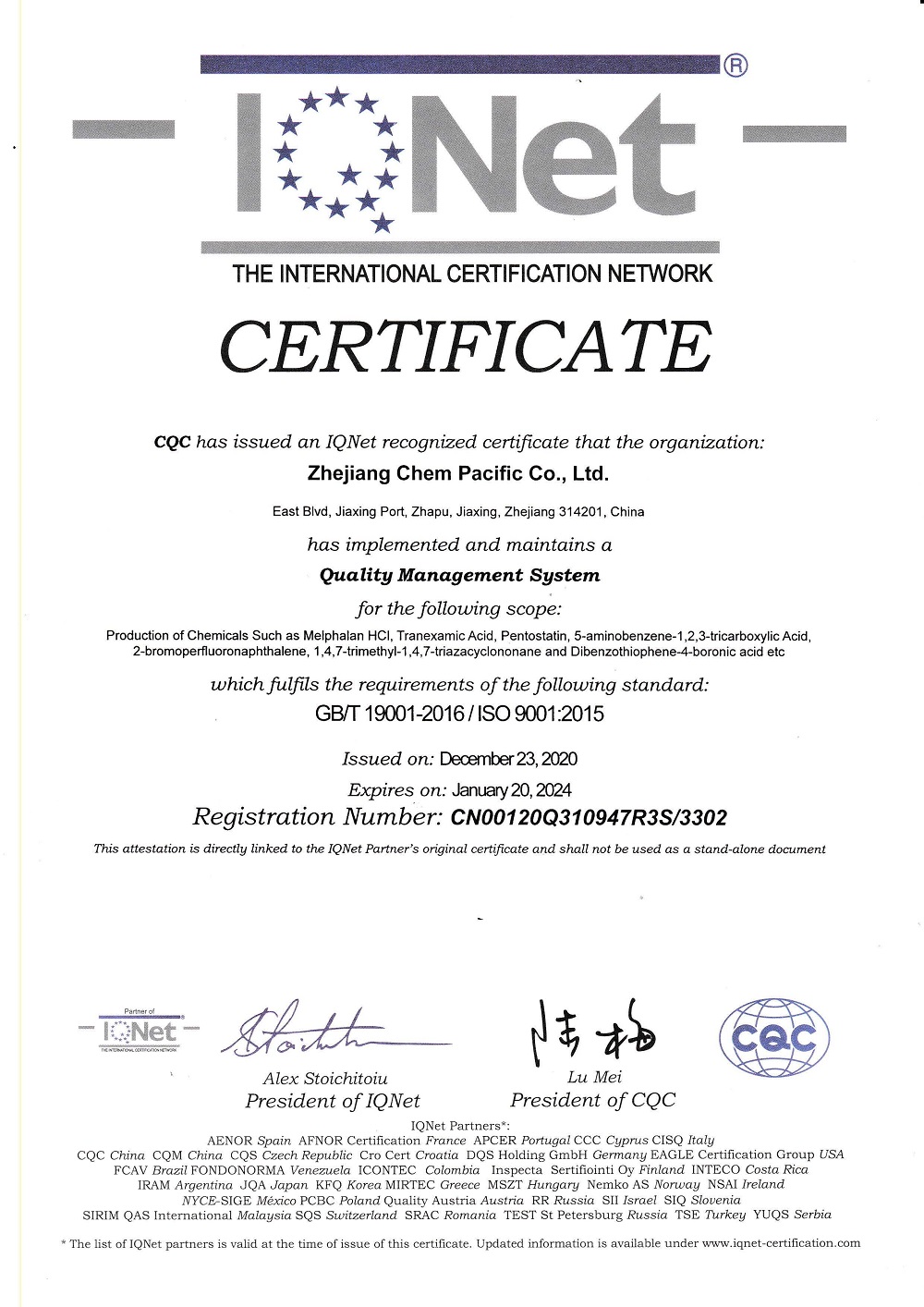 Certificate of accreditation