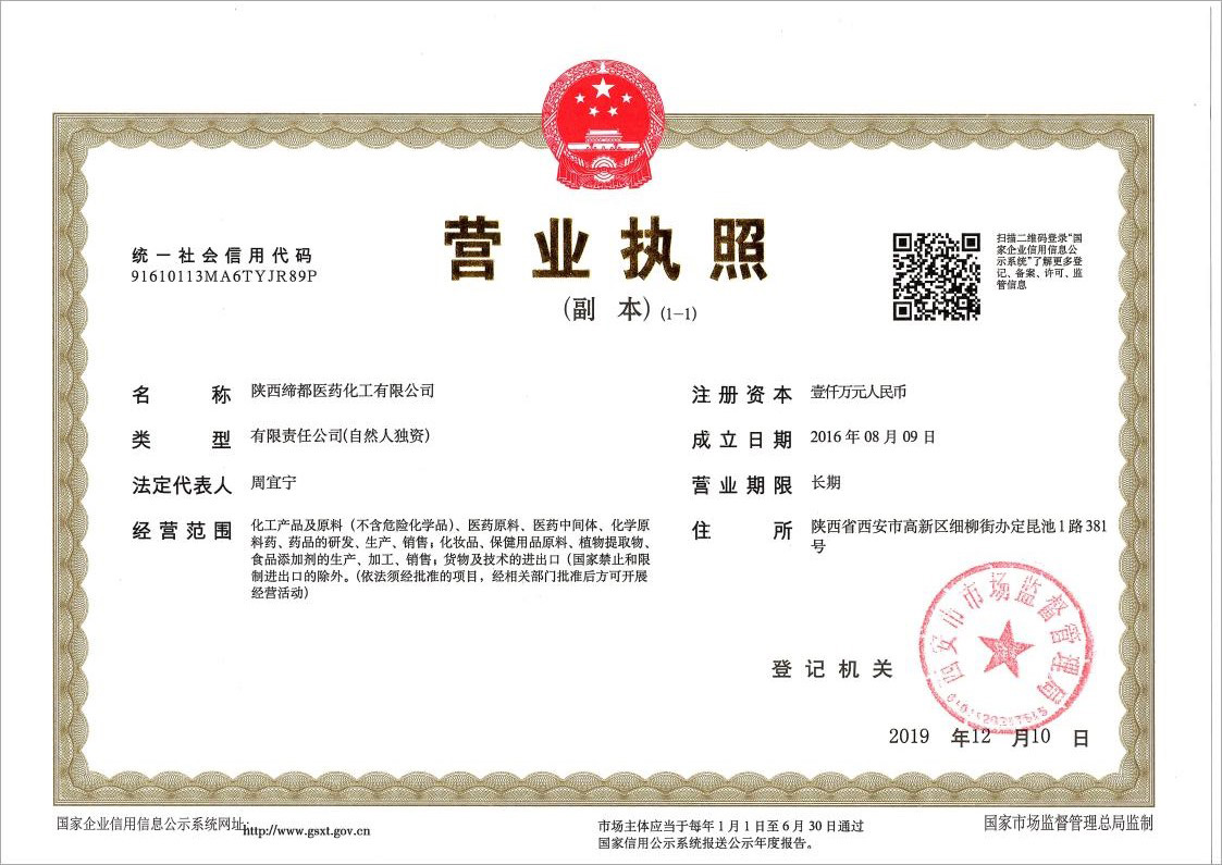 Business License Of EnterpriseLegal Person