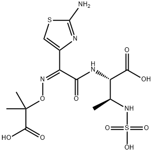 (2S,3S)-2-((Z)-2-(2-aminothiazol-4-yl)-2-(((2-carboxypropan-2-yl)oxy)imino)acetamido)-3-(sulfoamino)butanoic acid