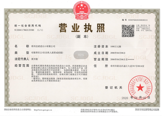 Business License Of EnterpriseLegal Person