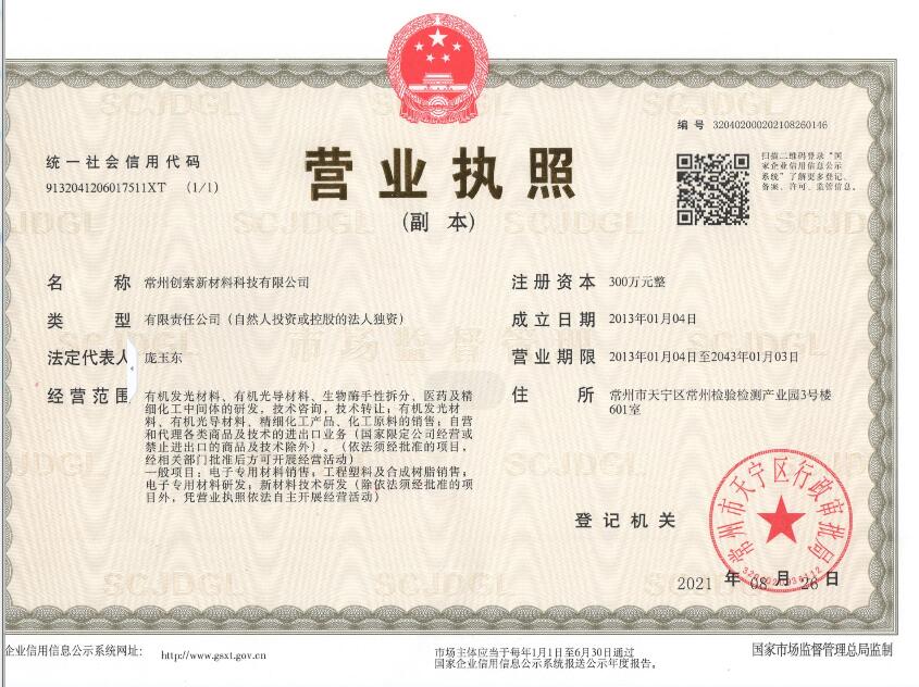 Business License Of EnterpriseLegal Person