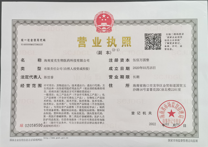 Business License Of EnterpriseLegal Person