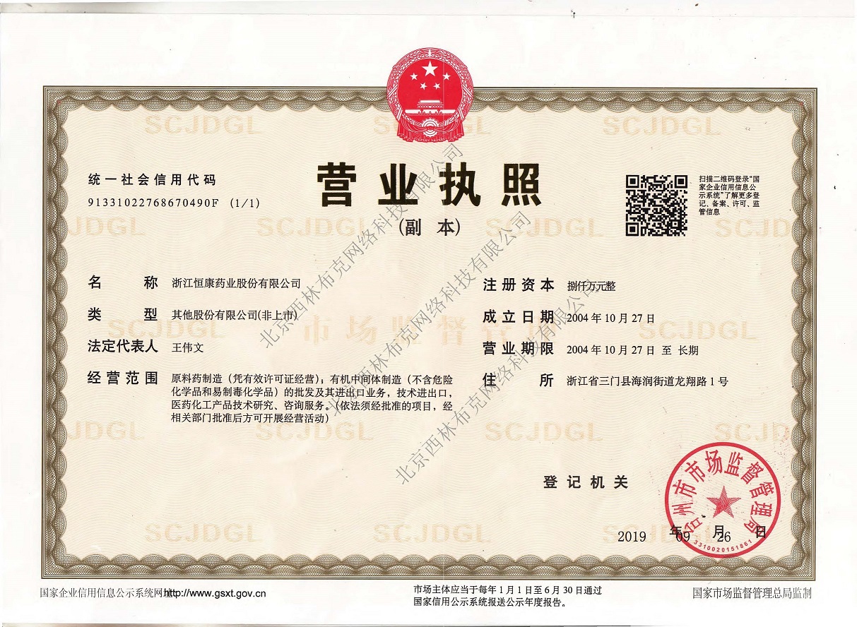 Business License Of EnterpriseLegal Person