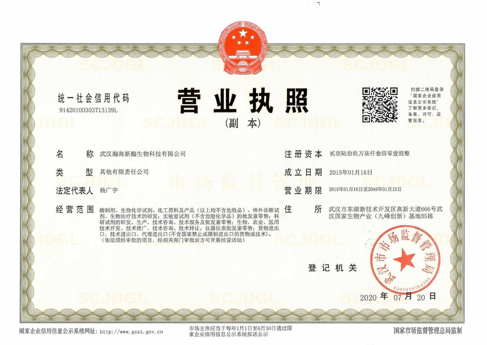 Business License Of EnterpriseLegal Person