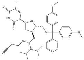 5'-Dimethoxytrityl-3'-deoxythymidine 2'-[(2-cyanoethyl)-(N,N-diisopropyl)]-phosphoramidite