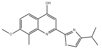 4-Quinolinol, 7-methoxy-8-methyl-2-[4-(1-methylethyl)-2-thiazolyl]-