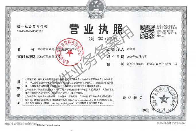 Business License Of EnterpriseLegal Person