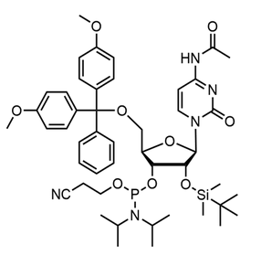  N-Acetyl-5'-O-(4,4-dimethoxytrityl)-2'-O-[(tert-butyl)dimethylsilyl]cytidine-3'-(2-cyanoethyl-N,N-diisopropyl)phosphoramidite