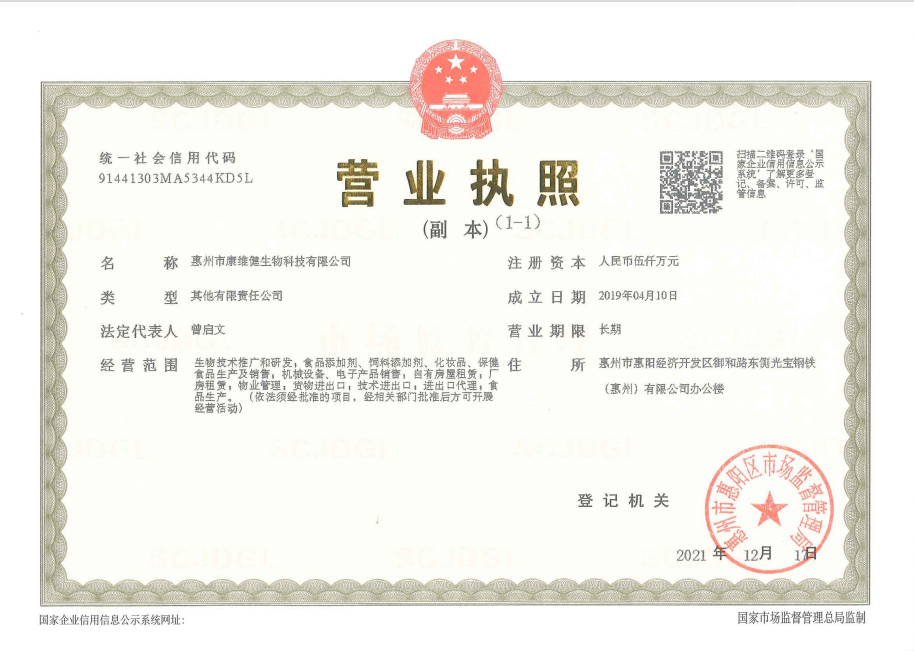 Business License Of EnterpriseLegal Person