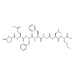 PYR-GLN-PHE-N-ME-PHE-SAR-LEU-MET-NH2
