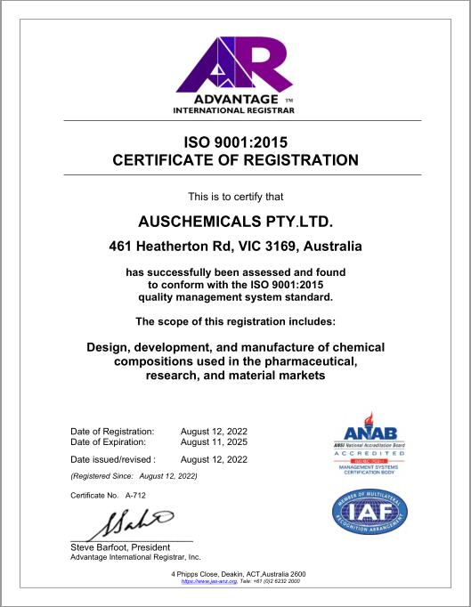 Certificate of accreditation