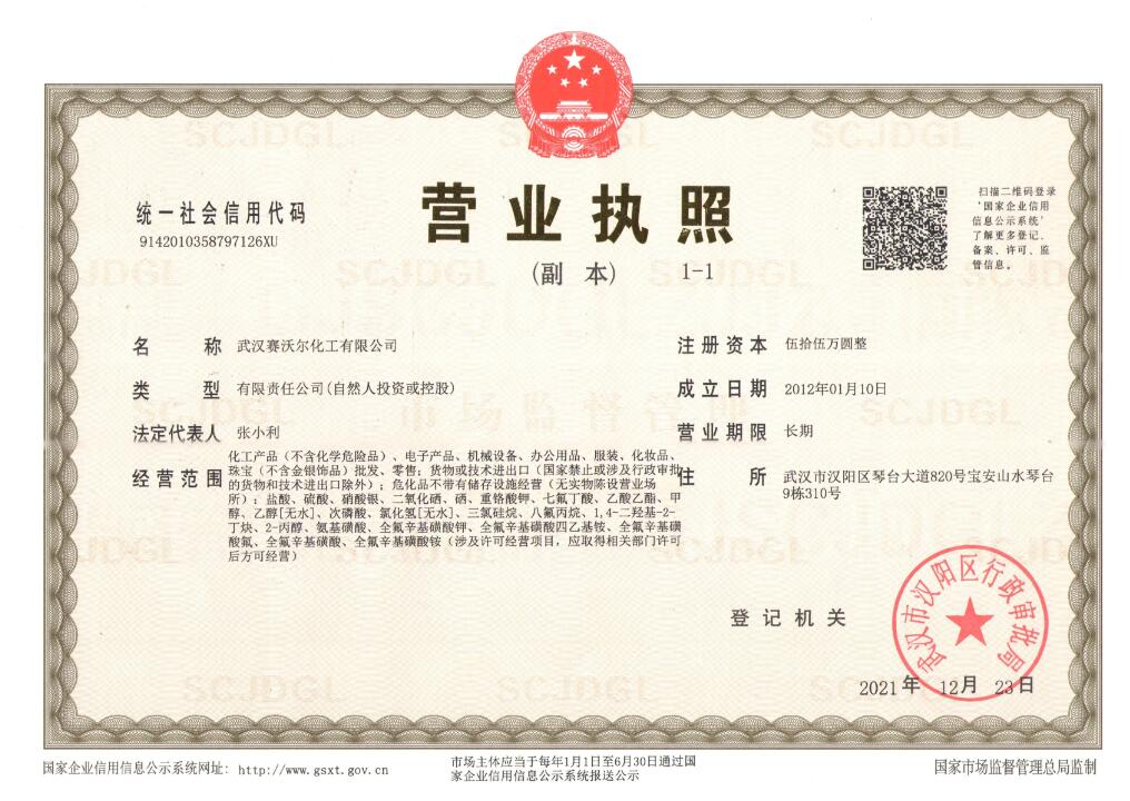 Business License Of EnterpriseLegal Person