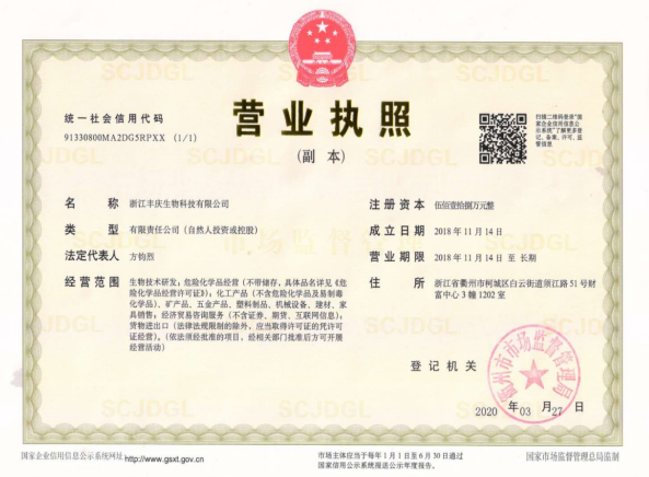 Business License Of EnterpriseLegal Person