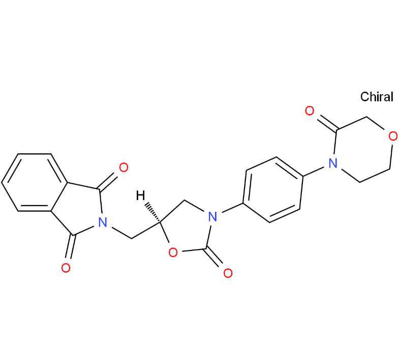 2-[[(5S)-2-Oxo-3-[4-(3-oxo-4- morpholinyl)phenyl]-5- oxazolidinyl]methyl]-1H-isoindole- 1,3(2H)-dione