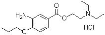 CAS # 5875-06-9, Proparacaine hydrochloride, 2-Diethylaminoethyl 3-amino-4-propoxy-benzoate hydrochloride