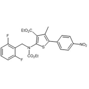 Ethyl 2-((2,6 difluorobenzyl) (ethoxycarbonyl) amino)-4-methyl-5-(4-nitrophenyl)thiophene-3-carboxylate