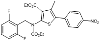 Ethyl 2-((2,6 difluorobenzyl) (ethoxycarbonyl) amino)-4-methyl-5-(4-nitrophenyl)thiophene-3-carboxylate