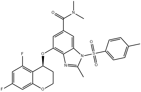 1H-Benzimidazole-6-carboxamide, 4-[[(4S)-5,7-difluoro-3,4-dihydro-2H-1-benzopyran-4-yl]oxy]-N,N,2-trimethyl-1-[(4-methylphenyl)sulfonyl]-