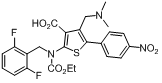 2-((2,6-difluorobenzyl)(ethoxycarbonyl)amino)-4-((dimethylamino)methyl)-5-(4-nitrophenyl)thiophene-3-carboxylic acid