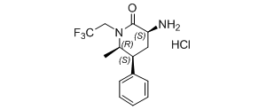 2-?Piperidinone,3-?amino-?6-?methyl-?5-?phenyl-?1-?(2,?2,?2-?trifluoroethyl)?-?,hydrochloride (1:1)?, (3S,?5S,?6R)?-