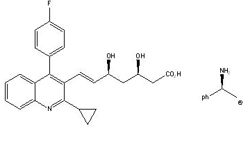 (3R,5S)-7-[2-cyclopropyl-4-(4-fluorophenyl)-3-quinolyl]- 3,5-dihydrosy-6-heptane acid