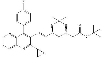 (4R,6S)-6-[(1E)-2-[2-Cyclopropyl-4-(4-fluorophenyl)-3-quinolinyl]ethenyl]-2,2-dimethyl-1,3-dioxane-4-acetic acid tert-butyl ester