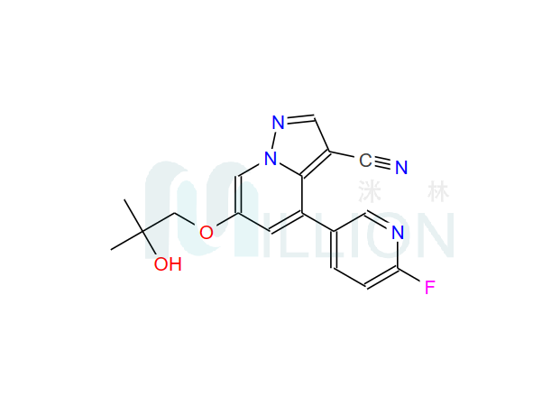 Pyrazolo[1,5-a]pyridine-3-carbonitrile, 4-(6-fluoro-3-pyridinyl)-6-(2-hydroxy-2-methylpropoxy)-