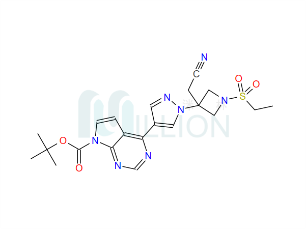 4-[1-[3-(cyanomethyl)-1-(ethylsulfonyl)-3-azetidinyl]-1H-pyrazol-4-yl]-7H-Pyrrolo[2,3-d]pyrimidine-7-carboxylic acid 1,1-dimethylethyl ester