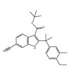 tert-Butyl 6-cyano-2-(2-(4-ethyl-3-iodophenyl)propan-2-yl)-1H-indole-3-carboxylate