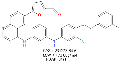 5-(4-((3-Chloro-4-((3-fluorobenzyl)oxy)phenyl)amino)quinazolin-6-yl)furan-2-carbaldehyde