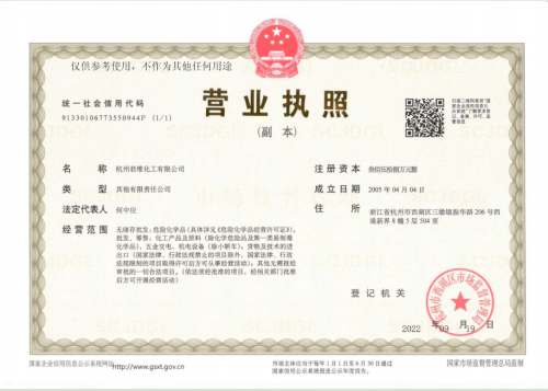 Business License Of EnterpriseLegal Person