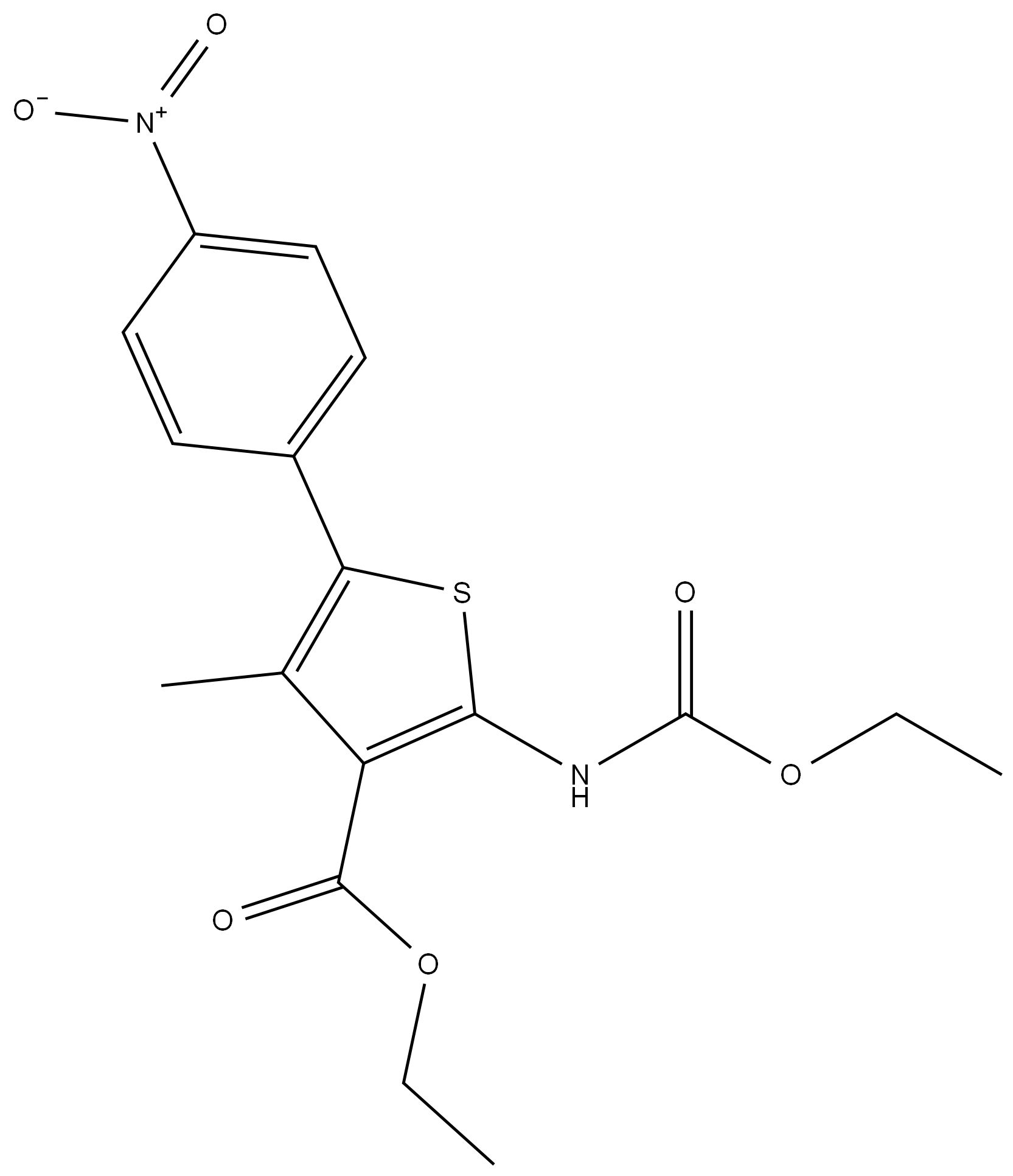 ethyl 2-((ethoxycarbonyl)amino)-4-methyl-5-(4-nitrophenyl)thiophene-3-carboxylate