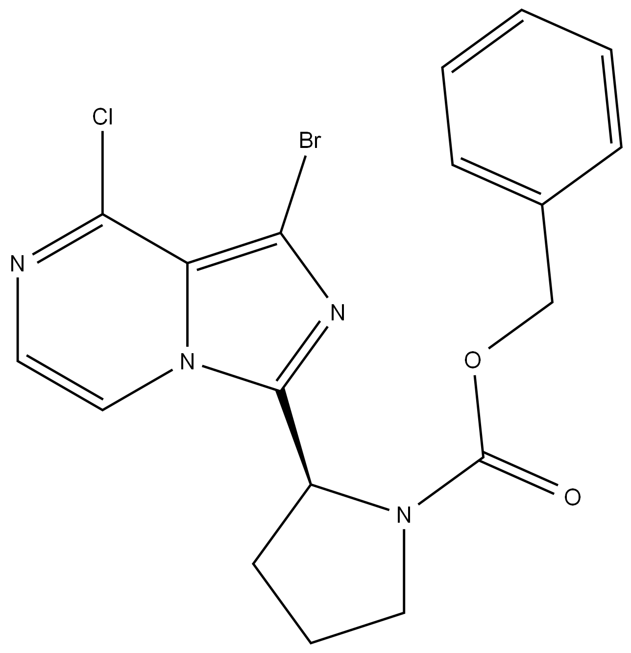 (S)-benzyl 2-(1-bromo-8-chloroimidazo[1,5-a]pyrazin-3-yl)pyrrolidine-1-carboxylate