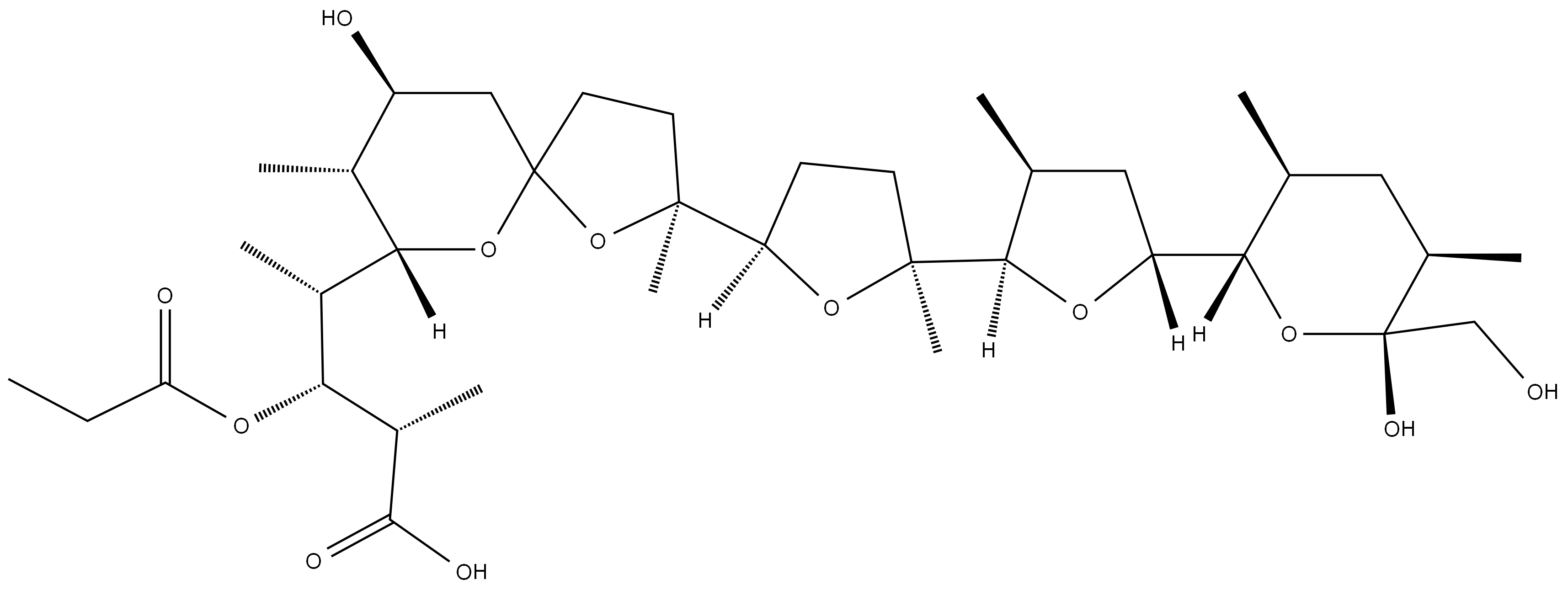 	Monensin, 16-deethyl-3-O-demethyl-16-methyl-3-O-(1-oxopropyl)-