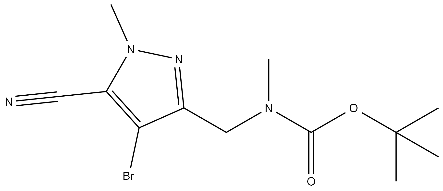 tert-butyl((4-bromo-5-cyano-1-methyl-1H-pyrazol-3-yl)methyl)(methyl)carbamate