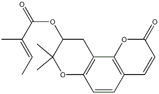 2-Methyl-2-butenoic acid 9,10-dihydro-8,8-dimethyl-2-oxo-2H,8H-benzo[1,2-b:3,4-b']dipyran-9-yl ester