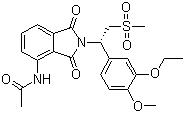 CAS # 608141-41-9, Apremilast, CC 10004, (S)-2-[1-(3-Ethoxy-4-methoxyphenyl)-2-methylsulfonylethyl]-4-acetylaminoisoindoline-1,3-dione, (S)-N-(2-(1-(3-Ethoxy-4-methoxyphenyl)-2-(methylsulfonyl)ethyl)-1,3-dioxoisoindolin-4-yl)acetamide