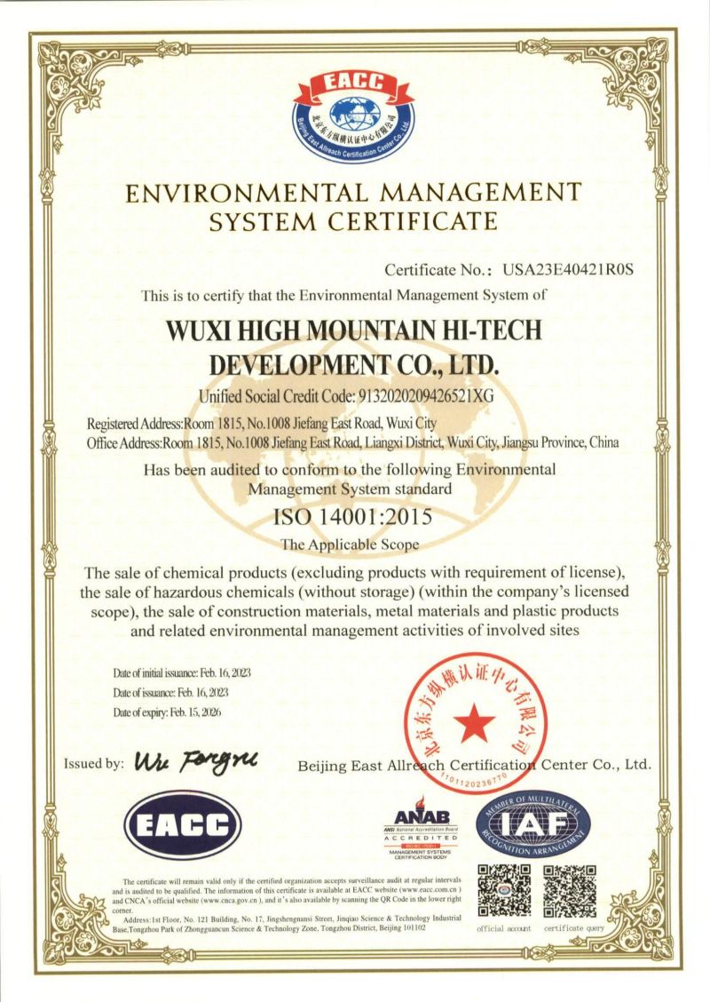 Certificate of accreditation