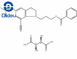 5-[(2R)-2-aminopropyl]-1-[3-(benzoyloxy)propyl]-2,3-dihydro-7-carbonitrile -1H-indole (2R,3R)-2,3-dihydroxybutanedioate