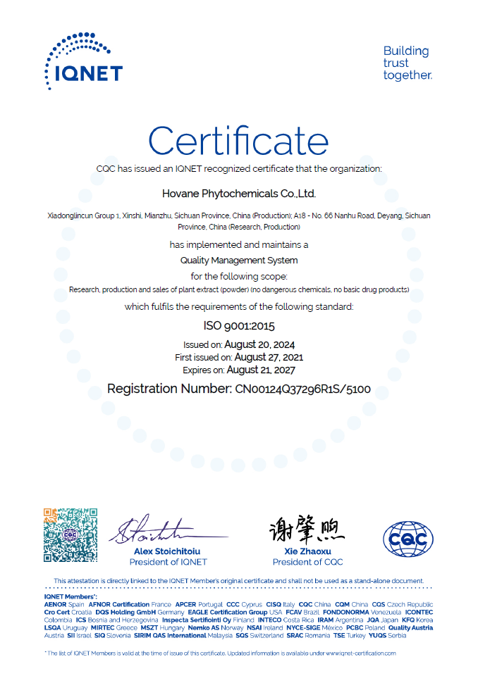 Certificate of accreditation