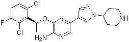 CAS # 877399-52-5, Crizotinib, PF-02341066, 3-[(1R)-1-(2,6-Dichloro-3-fluorophenyl)ethoxy]-5-[1-(4-piperidinyl)-1H-pyrazol-4-yl]pyridin-2-amine, PF 2341066