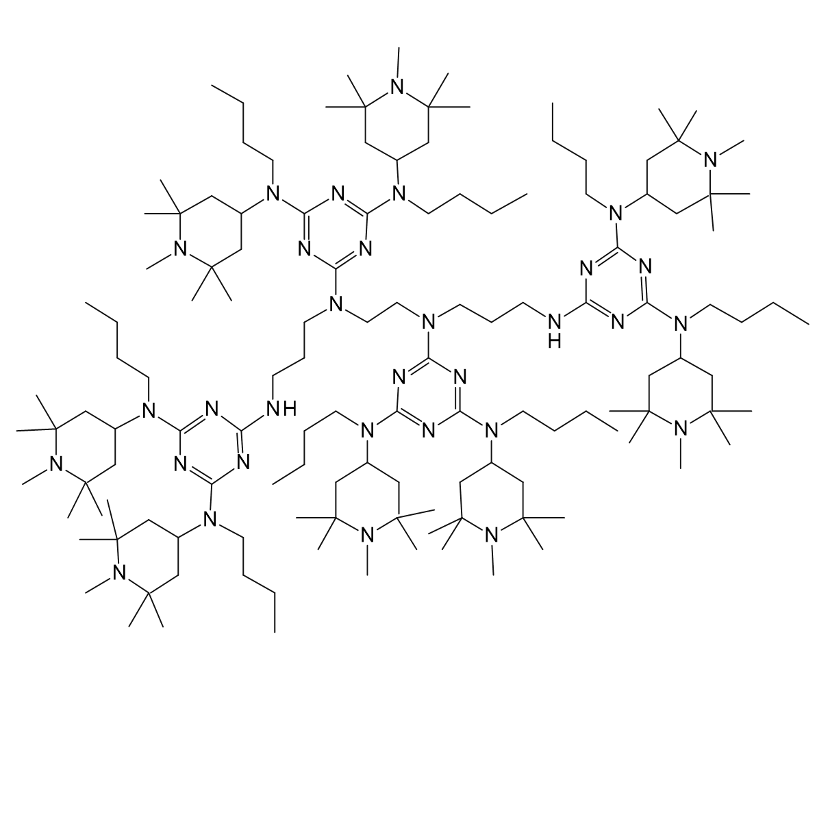 N,N',N'',N'''-Tetrakis(4,6-bis(butyl-(N-methyl-2,2,6,6-tetramethylpiperidin -4-yl)amino)triazin-2-yl)-4,7-diazadecane-1,10-diamine