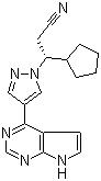 CAS # 941678-49-5, Ruxolitinib, INCB-018424, (betaR)-beta-Cyclopentyl-4-(7H-pyrrolo[2,3-d]pyrimidin-4-yl)-1H-pyrazole-1-propanenitrile