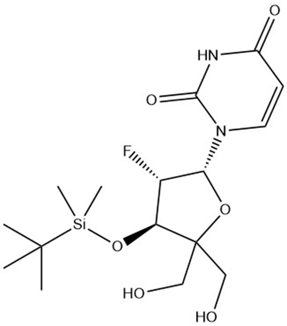 1-[2-Deoxy-3-O-[(1,1-dimethylethyl)dimethylsilyl]-2-fluoro-4-C-(hydroxymethyl)-β-D-threo-pentofuranosyl]-2,4(1H,3H)-pyrimidinedione