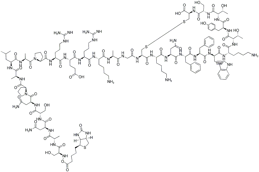 BIOTINYL-(LEU8,D-TRP22,TYR25)-SOMATOSTATIN-28 Struktur