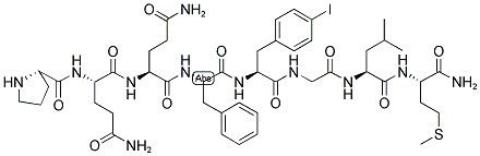 PRO-GLN-GLN-PHE-(P-IODO-PHE)-GLY-LEU-MET-NH2 Struktur