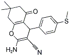 2-AMINO-7,7-DIMETHYL-4-(4-METHYLTHIOPHENYL)-5-OXO-4,6,7,8-TETRAHYDRO2H-CHROMENE-3-CARBONITRILE Struktur