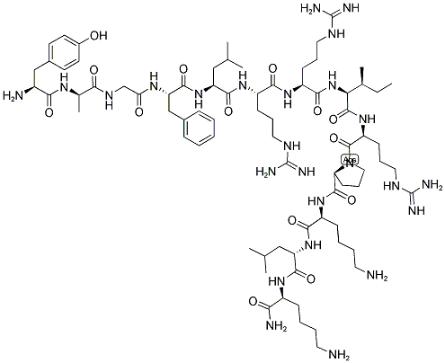 TYR-D-ALA-GLY-PHE-LEU-ARG-ARG-ILE-ARG-PRO-LYS-LEU-LYS-NH2 Struktur